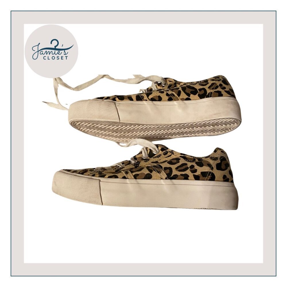 Leopard-Print Women's Canvas Sneakers – Size 8 🐆 - Picture 4 of 8